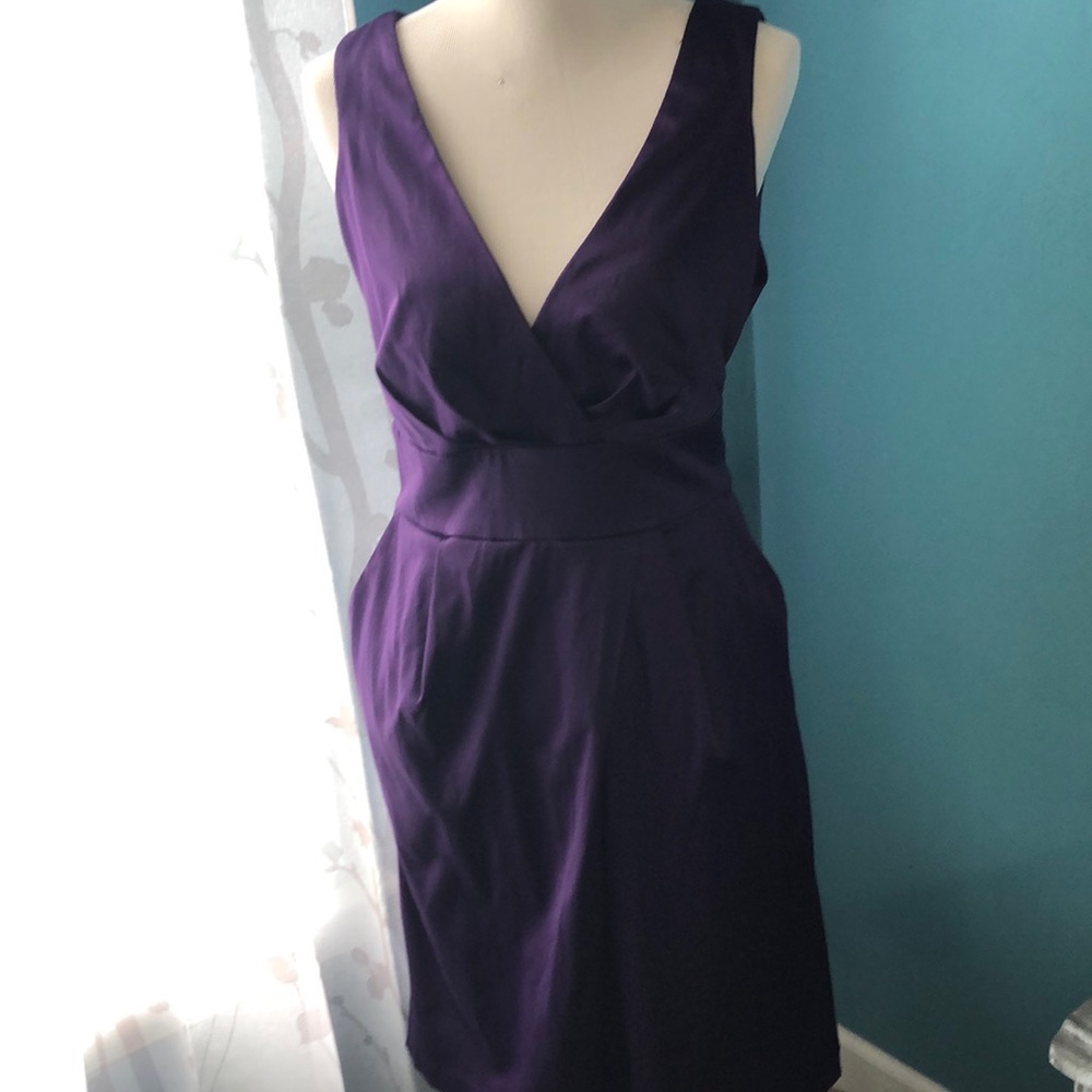 Purple Satin Dress w/pockets